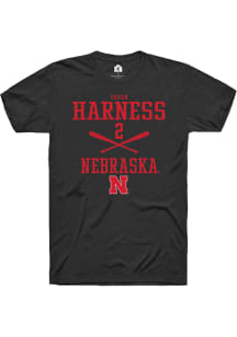 Sarah Harness  Nebraska Cornhuskers Black Rally NIL Sport Icon Short Sleeve T Shirt