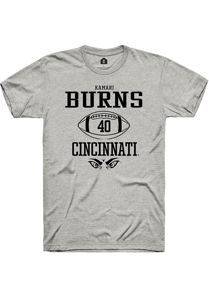 Kamari Burns Cincinnati Bearcats Ash Rally NIL Sport Icon Short Sleeve T Shirt