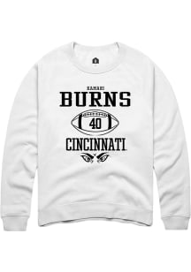 Kamari Burns  Rally Cincinnati Bearcats Mens White NIL Sport Icon Long Sleeve Crew Sweatshirt