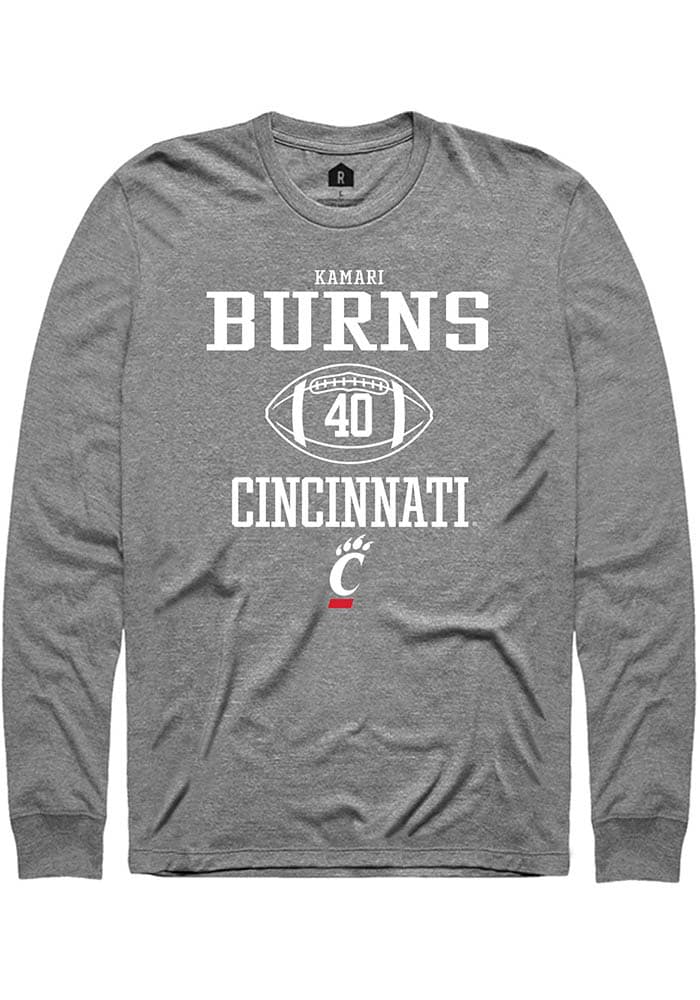 Kamari Burns Cincinnati Bearcats Graphite Rally NIL Sport Icon Long Sleeve T Shirt