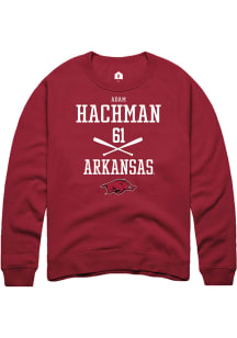 Adam Hachman  Rally Arkansas Razorbacks Mens Red NIL Sport Icon Long Sleeve Crew Sweatshirt