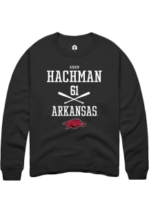 Adam Hachman  Rally Arkansas Razorbacks Mens Black NIL Sport Icon Long Sleeve Crew Sweatshirt
