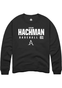 Adam Hachman  Rally Arkansas Razorbacks Mens Black NIL Stacked Box Long Sleeve Crew Sweatshirt