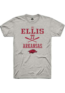 Bri Ellis  Arkansas Razorbacks Ash Rally NIL Sport Icon Short Sleeve T Shirt