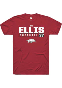 Bri Ellis  Arkansas Razorbacks Red Rally NIL Stacked Box Short Sleeve T Shirt