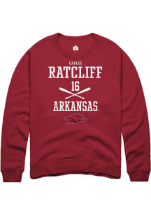 Carlee Ratcliff  Rally Arkansas Razorbacks Mens Red NIL Sport Icon Long Sleeve Crew Sweatshirt
