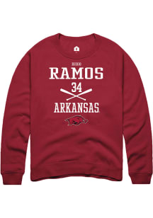 Diego Ramos  Rally Arkansas Razorbacks Mens Red NIL Sport Icon Long Sleeve Crew Sweatshirt