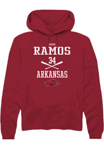 Diego Ramos  Rally Arkansas Razorbacks Mens Red NIL Sport Icon Long Sleeve Hoodie