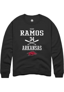 Diego Ramos  Rally Arkansas Razorbacks Mens Black NIL Sport Icon Long Sleeve Crew Sweatshirt