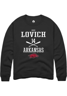Ross Lovich  Rally Arkansas Razorbacks Mens Black NIL Sport Icon Long Sleeve Crew Sweatshirt