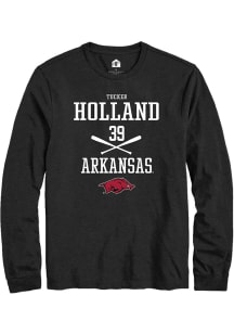 Tucker Holland  Arkansas Razorbacks Black Rally NIL Sport Icon Long Sleeve T Shirt