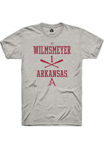 Ty Wilmsmeyer  Arkansas Razorbacks Ash Rally NIL Sport Icon Short Sleeve T Shirt