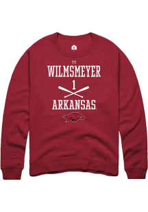 Ty Wilmsmeyer  Rally Arkansas Razorbacks Mens Red NIL Sport Icon Long Sleeve Crew Sweatshirt
