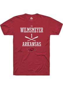 Ty Wilmsmeyer  Arkansas Razorbacks Red Rally NIL Sport Icon Short Sleeve T Shirt