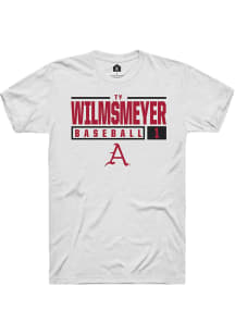 Ty Wilmsmeyer  Arkansas Razorbacks White Rally NIL Stacked Box Short Sleeve T Shirt