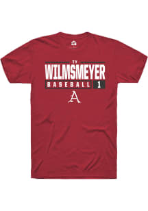 Ty Wilmsmeyer  Arkansas Razorbacks Red Rally NIL Stacked Box Short Sleeve T Shirt