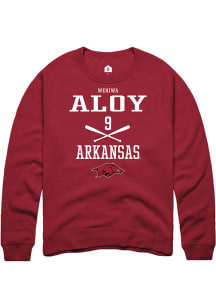 Wehiwa Aloy  Rally Arkansas Razorbacks Mens Red NIL Sport Icon Long Sleeve Crew Sweatshirt