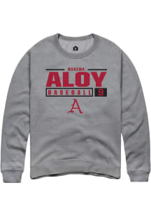 Wehiwa Aloy  Rally Arkansas Razorbacks Mens Graphite NIL Stacked Box Long Sleeve Crew Sweatshirt