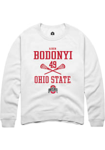Aiden Bodonyi  Rally Ohio State Buckeyes Mens White NIL Sport Icon Long Sleeve Crew Sweatshirt