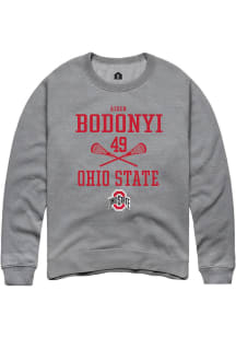 Aiden Bodonyi  Rally Ohio State Buckeyes Mens Grey NIL Sport Icon Long Sleeve Crew Sweatshirt
