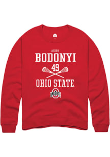 Aiden Bodonyi  Rally Ohio State Buckeyes Mens Red NIL Sport Icon Long Sleeve Crew Sweatshirt