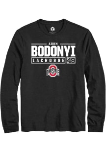 Aiden Bodonyi  Ohio State Buckeyes Black Rally NIL Stacked Box Long Sleeve T Shirt
