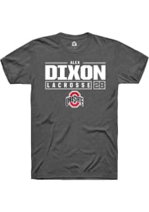 Alex Dixon  Ohio State Buckeyes Grey Rally NIL Stacked Box Short Sleeve T Shirt