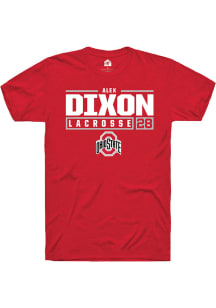 Alex Dixon  Ohio State Buckeyes Red Rally NIL Stacked Box Short Sleeve T Shirt