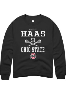 Garrett Haas  Rally Ohio State Buckeyes Mens Black NIL Sport Icon Long Sleeve Crew Sweatshirt