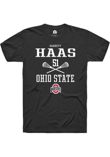 Garrett Haas  Ohio State Buckeyes Black Rally NIL Sport Icon Short Sleeve T Shirt