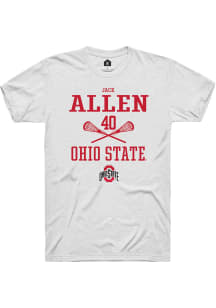 Jack Allen  Ohio State Buckeyes White Rally NIL Sport Icon Short Sleeve T Shirt