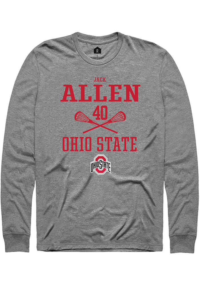 Jack Allen  Ohio State Buckeyes Graphite Rally NIL Sport Icon Long Sleeve T Shirt