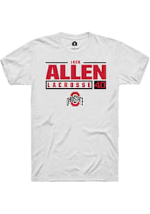 Jack Allen  Ohio State Buckeyes White Rally NIL Stacked Box Short Sleeve T Shirt