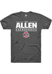 Jack Allen  Ohio State Buckeyes Grey Rally NIL Stacked Box Short Sleeve T Shirt