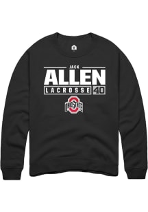 Jack Allen  Rally Ohio State Buckeyes Mens Black NIL Stacked Box Long Sleeve Crew Sweatshirt