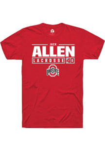 Jack Allen  Ohio State Buckeyes Red Rally NIL Stacked Box Short Sleeve T Shirt
