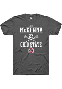 Jack McKenna  Ohio State Buckeyes Dark Grey Rally NIL Sport Icon Short Sleeve T Shirt