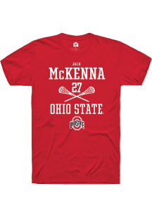 Jack McKenna  Ohio State Buckeyes Red Rally NIL Sport Icon Short Sleeve T Shirt