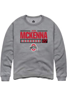 Jack McKenna  Rally Ohio State Buckeyes Mens Grey NIL Stacked Box Long Sleeve Crew Sweatshirt