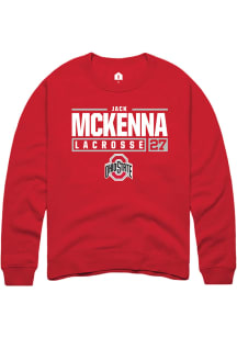 Jack McKenna  Rally Ohio State Buckeyes Mens Red NIL Stacked Box Long Sleeve Crew Sweatshirt