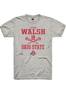 Jackson Walsh  Ohio State Buckeyes Grey Rally NIL Sport Icon Short Sleeve T Shirt