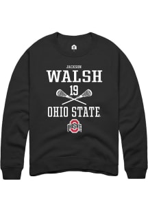 Jackson Walsh  Rally Ohio State Buckeyes Mens Black NIL Sport Icon Long Sleeve Crew Sweatshirt