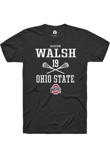 Jackson Walsh  Ohio State Buckeyes Black Rally NIL Sport Icon Short Sleeve T Shirt