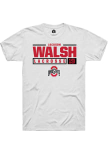Jackson Walsh  Ohio State Buckeyes White Rally NIL Stacked Box Short Sleeve T Shirt