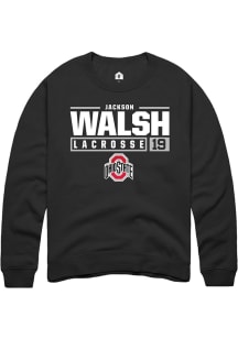 Jackson Walsh  Rally Ohio State Buckeyes Mens Black NIL Stacked Box Long Sleeve Crew Sweatshirt