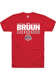 Kurt Bruun  Ohio State Buckeyes Red Rally NIL Stacked Box Short Sleeve T Shirt