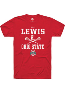 Kyle Lewis  Ohio State Buckeyes Red Rally NIL Sport Icon Short Sleeve T Shirt