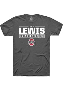 Kyle Lewis  Ohio State Buckeyes Grey Rally NIL Stacked Box Short Sleeve T Shirt