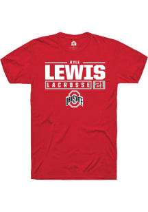 Kyle Lewis  Ohio State Buckeyes Red Rally NIL Stacked Box Short Sleeve T Shirt
