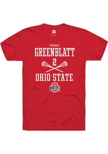 Thomas Greenblatt  Ohio State Buckeyes Red Rally NIL Sport Icon Short Sleeve T Shirt